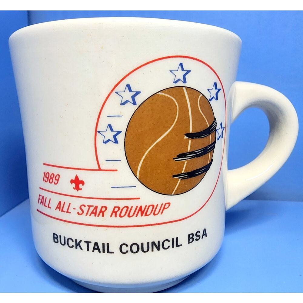 1989 Boy Scouts Fall All-Star Roundup Bucktail Council Vintage Coffee Mug BSA